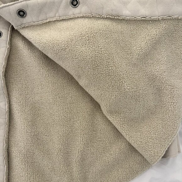 Tommy Hilfiger XL Men’s Eggshell Faux Suede Sherpa Shirt Jacket - Picture 4 of 6
